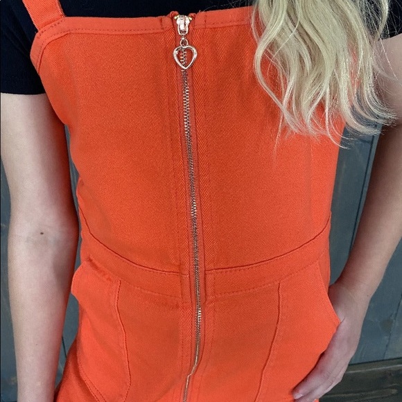 🧡 Orange Denim Dress 🧡 - Picture 2 of 3